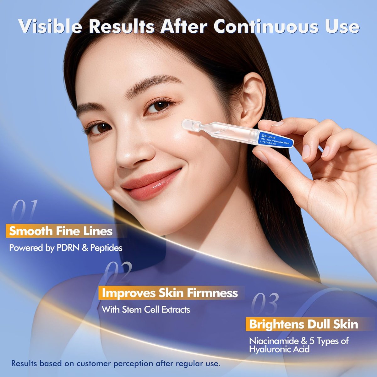 TRSTAY LUXE Stem Cell & Salmon DNA PDRN Serum – Microneedling Aftercare Anti-Aging Face Serum with Peptides & Hyaluronic Acid – 1.5 mL × 30 Vials, Korean Skincare Formula Avelisse