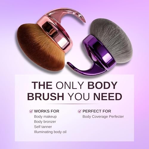 WendMart Extra Large Kabuki Body Makeup Brush – Vegan, Charcoal-Infused Bristles for Flawless Self Tanner, Bronzer & Foundation Application Avelisse