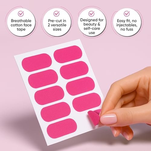ZZSLEEP Face Wrinkle Tape Patches – Overnight Forehead & Smile Line Patches with Collagen, Aloe Vera & Vitamin E, 220 Pre-Cut Strips (2 Sizes) Avelisse
