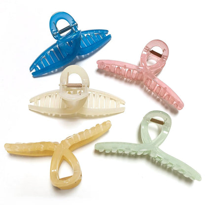 Nalodu 5 Inch Extra Large Hair Claw Clips - No Slip Jelly XL Hair Clips for Thick Long Curly Hair, 5 Pack Candy Colors