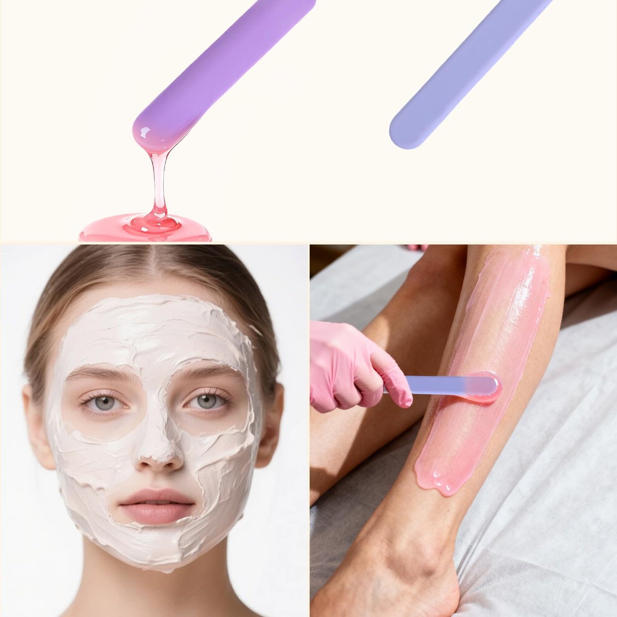 Clofiak 4-Pack Reusable Silicone Wax Sticks - Non-Stick Hair Removal Applicators for Home & Salon Use - görsel 5