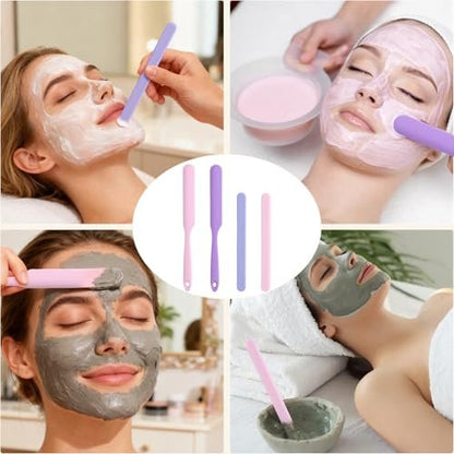 Clofiak 4-Pack Reusable Silicone Wax Sticks - Non-Stick Hair Removal Applicators for Home & Salon Use