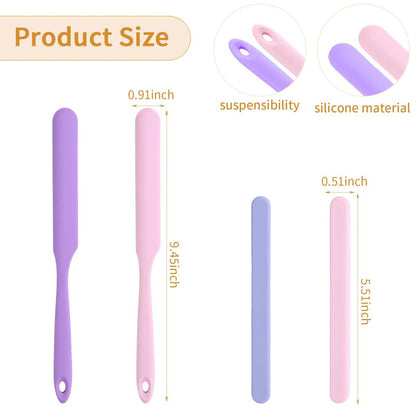 Clofiak 4-Pack Reusable Silicone Wax Sticks - Non-Stick Hair Removal Applicators for Home & Salon Use