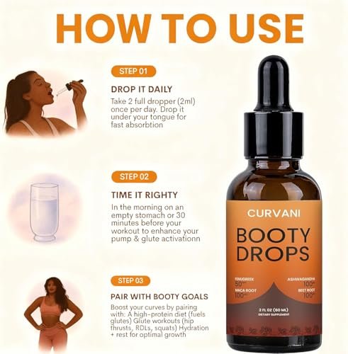 Curvani Booty Drops Lifting Serum – Concentrated Formula for Curves & Beauty (2 oz) Avelisse