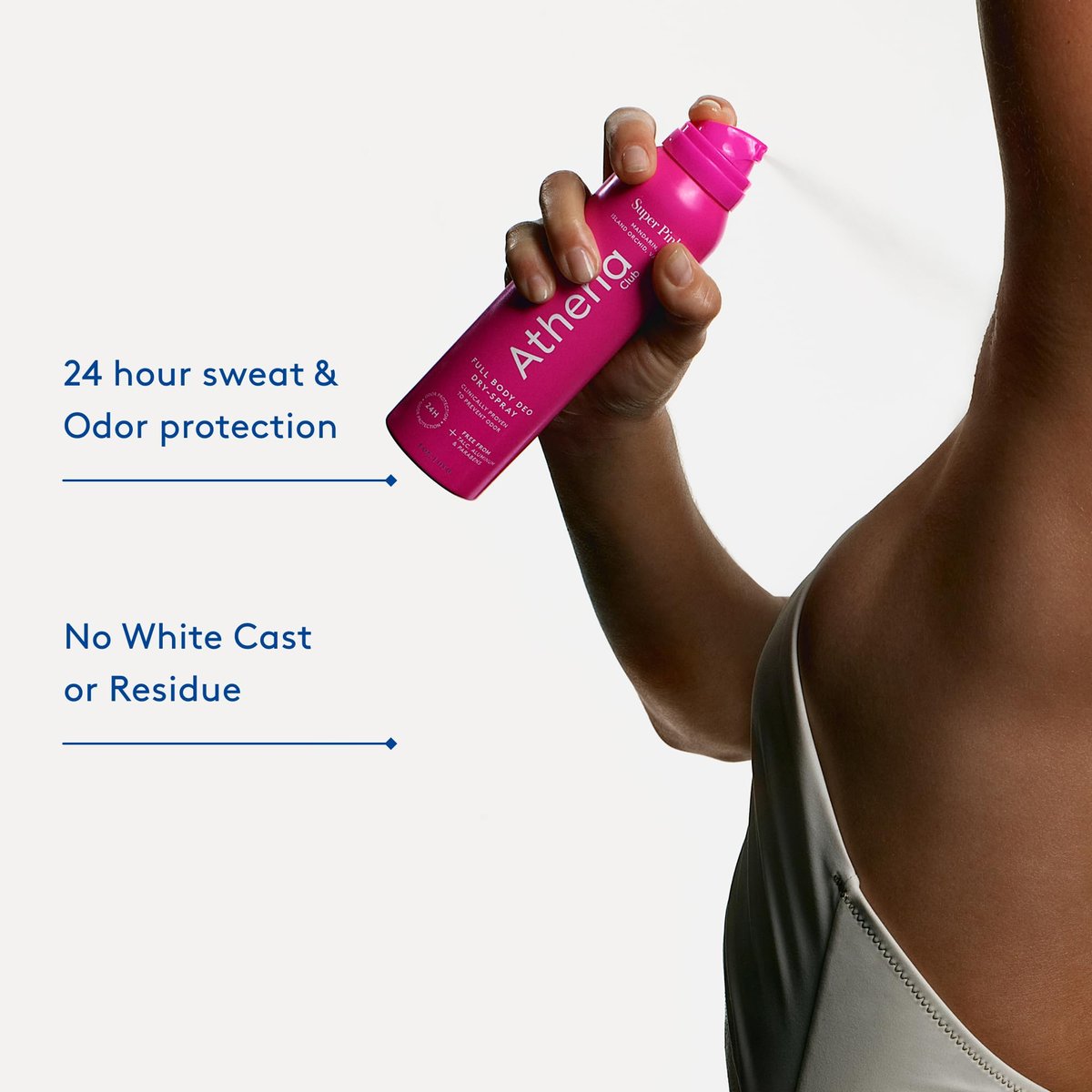 Athena Club Full Body Deo Natural Deodorant Dry Spray for Women, Aluminum Free 360 Degree Whole Body Deodorant, 24 Hour Odor Protection, No Residue, Super Pink Tropical Scent, 4 oz Avelisse