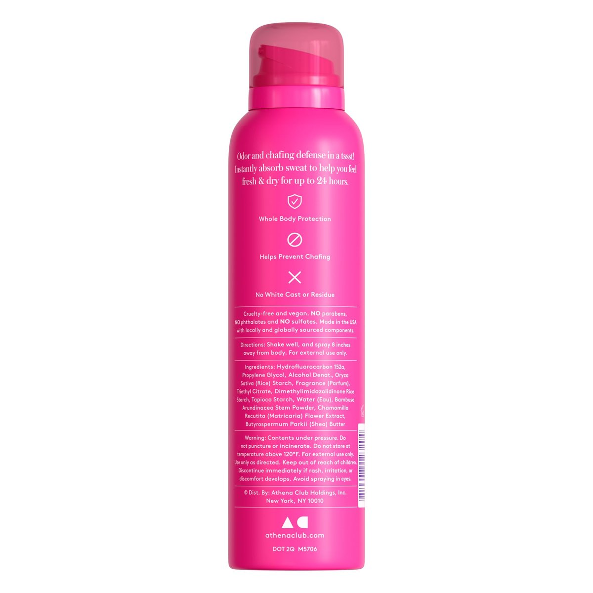Athena Club Full Body Deo Natural Deodorant Dry Spray for Women, Aluminum Free 360 Degree Whole Body Deodorant, 24 Hour Odor Protection, No Residue, Super Pink Tropical Scent, 4 oz Avelisse