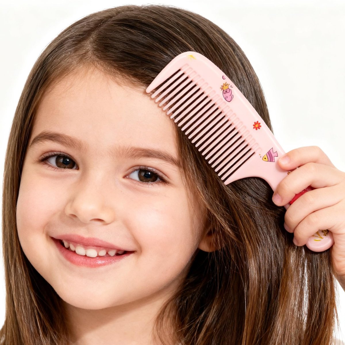 4 Pcs Cute Hair Comb Set for Baby & Kids - Cartoon Fine Tooth Rat Tail Comb for Boys and Girls - Durable Plastic, All Hair Types - görsel 11