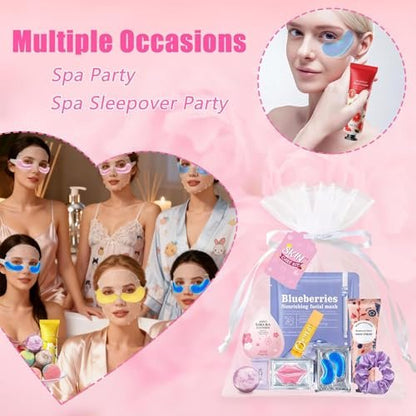 132 PCS Spa Party Supplies for Women – Ultimate Spa Party Favors Set with Face Masks, Lip Balm, Bath Bombs & More Avelisse