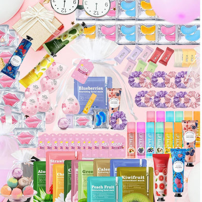 132 PCS Spa Party Supplies for Women – Ultimate Spa Party Favors Set with Face Masks, Lip Balm, Bath Bombs & More Avelisse