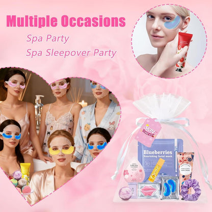 132 PCS Spa Party Supplies for Women – Ultimate Spa Party Favors Set with Face Masks, Lip Balm, Bath Bombs & More Avelisse