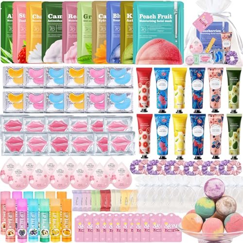 132 PCS Spa Party Supplies for Women – Ultimate Spa Party Favors Set with Face Masks, Lip Balm, Bath Bombs & More Avelisse