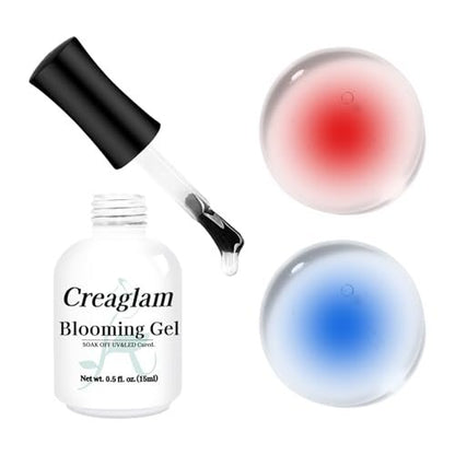 Creaglam Nail Blooming Gel Polish 15ml - Clear Watercolor Spreading Polish for Marble Nail Art, UV LED Gel for DIY Natural Stone Design at Home Avelisse