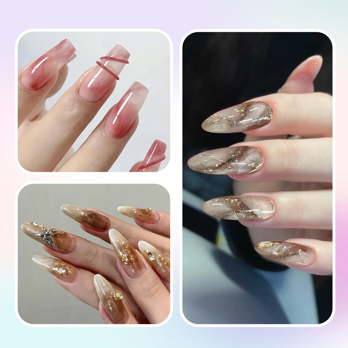 Creaglam Nail Blooming Gel Polish 15ml - Clear Watercolor Spreading Polish for Marble Nail Art, UV LED Gel for DIY Natural Stone Design at Home Avelisse