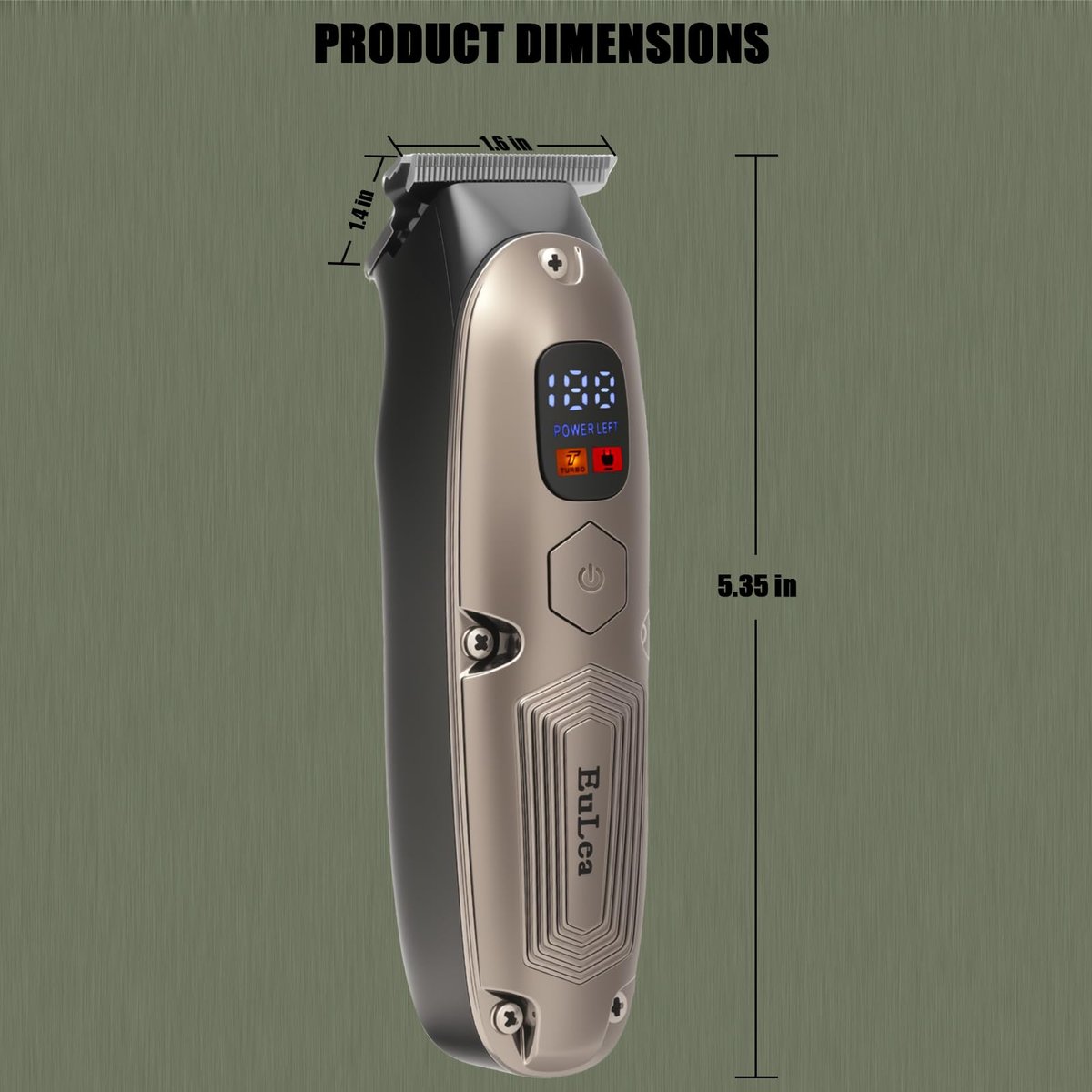 EuLea Multifunctional Hair Clipper with LED Screen, Cordless Rechargeable Beard Trimmer & Body Groomer with 10 Accessories for Men Women Home Travel Use - görsel 3