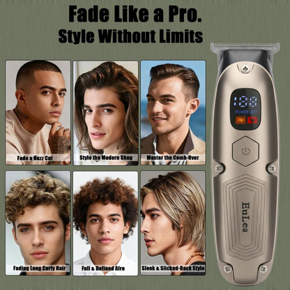 EuLea Multifunctional Hair Clipper with LED Screen, Cordless Rechargeable Beard Trimmer & Body Groomer with 10 Accessories for Men Women Home Travel Use