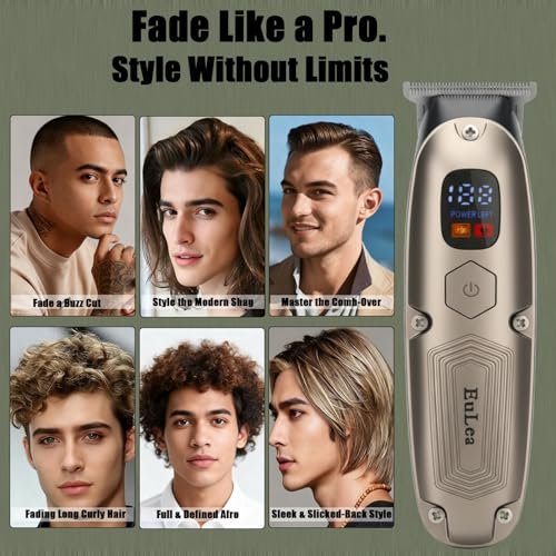 EuLea Multifunctional Hair Clipper with LED Screen, Cordless Rechargeable Beard Trimmer & Body Groomer with 10 Accessories for Men Women Home Travel Use - görsel 14