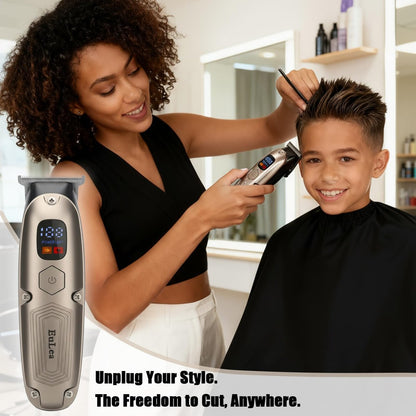 EuLea Multifunctional Hair Clipper with LED Screen, Cordless Rechargeable Beard Trimmer & Body Groomer with 10 Accessories for Men Women Home Travel Use