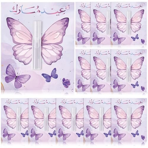 Swiffen 12 Pack Butterfly Perfume Bottle Gift Set - Empty Spray Vials with Organza Bags, Elegant Purple Butterfly Card Party Favors for Wedding, Bridal Shower, Baby Shower Gifts for Women Guests - görsel 2