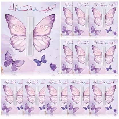 Swiffen 12 Pack Butterfly Perfume Bottle Gift Set - Empty Spray Vials with Organza Bags, Elegant Purple Butterfly Card Party Favors for Wedding, Bridal Shower, Baby Shower Gifts for Women Guests