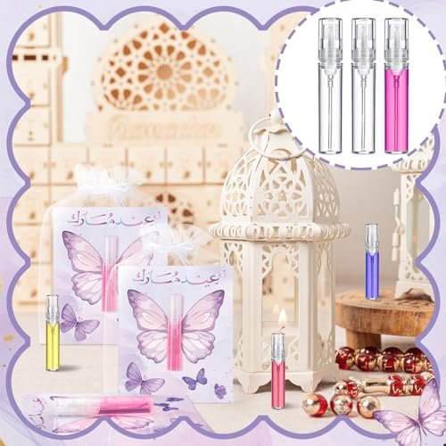 Swiffen 12 Pack Butterfly Perfume Bottle Gift Set - Empty Spray Vials with Organza Bags, Elegant Purple Butterfly Card Party Favors for Wedding, Bridal Shower, Baby Shower Gifts for Women Guests - görsel 10
