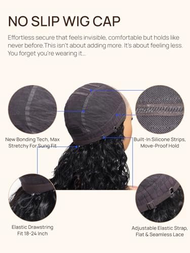 Julia Hair No Slip Yaki Straight 7x5 Lace Closure Glueless Drawstring Wig Pre Everything Bleached Knots Wear and Go Wig, Zero Slip Hold 18 Inch