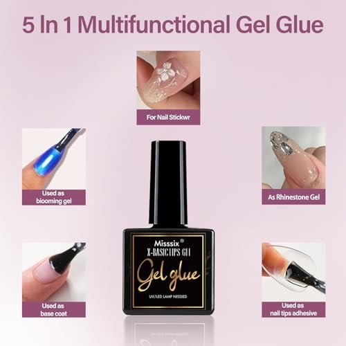 Misssix Extra Short Almond Gel Nail Tips Kit - 360Pcs Clear Acrylic False Nails with 9-in-1 Gel Glue & Mini UV Lamp, 12 Sizes for Women Avelisse