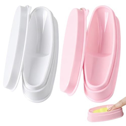 ANGNYA Nail Dip Container Dipping Powder Tray Set - 2 Pack French Manicure Dipping Powder Trays with Smile Line Guide for Professional DIY Nail Art Avelisse
