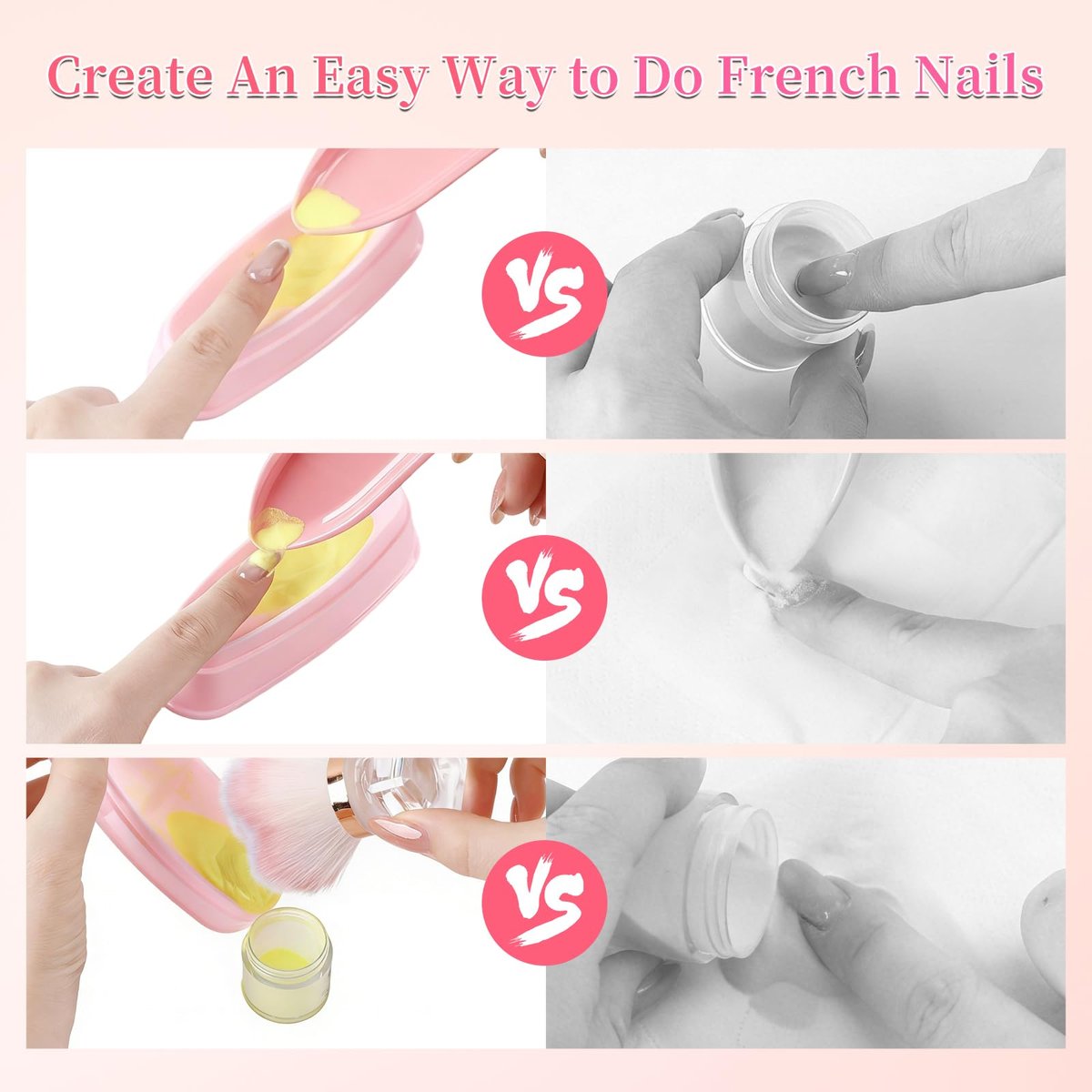 ANGNYA Nail Dip Container Dipping Powder Tray Set - 2 Pack French Manicure Dipping Powder Trays with Smile Line Guide for Professional DIY Nail Art Avelisse
