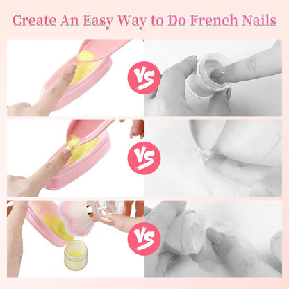 ANGNYA Nail Dip Container Dipping Powder Tray Set - 2 Pack French Manicure Dipping Powder Trays with Smile Line Guide for Professional DIY Nail Art Avelisse