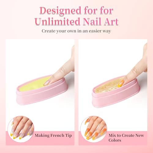ANGNYA Nail Dip Container Dipping Powder Tray Set - 2 Pack French Manicure Dipping Powder Trays with Smile Line Guide for Professional DIY Nail Art Avelisse