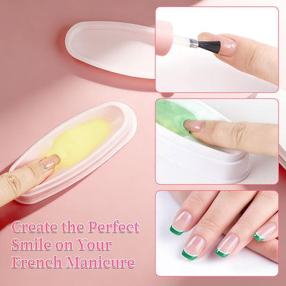 ANGNYA Nail Dip Container Dipping Powder Tray Set - 2 Pack French Manicure Dipping Powder Trays with Smile Line Guide for Professional DIY Nail Art Avelisse