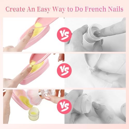 ANGNYA Nail Dip Container Dipping Powder Tray Set - 2 Pack French Manicure Dipping Powder Trays with Smile Line Guide for Professional DIY Nail Art Avelisse