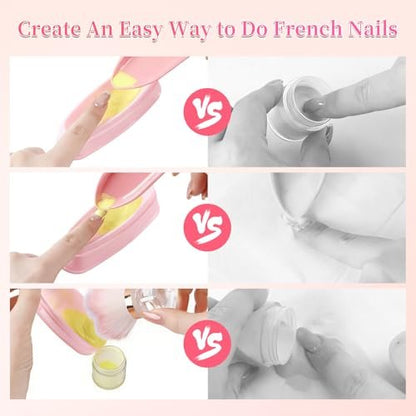 ANGNYA Nail Dip Container Dipping Powder Tray Set - 2 Pack French Manicure Dipping Powder Trays with Smile Line Guide for Professional DIY Nail Art Avelisse