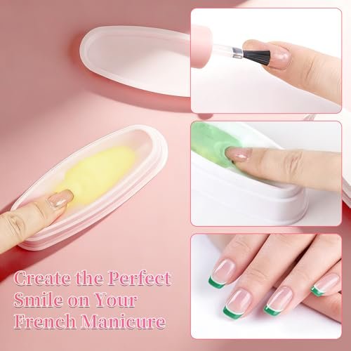 ANGNYA Nail Dip Container Dipping Powder Tray Set - 2 Pack French Manicure Dipping Powder Trays with Smile Line Guide for Professional DIY Nail Art Avelisse