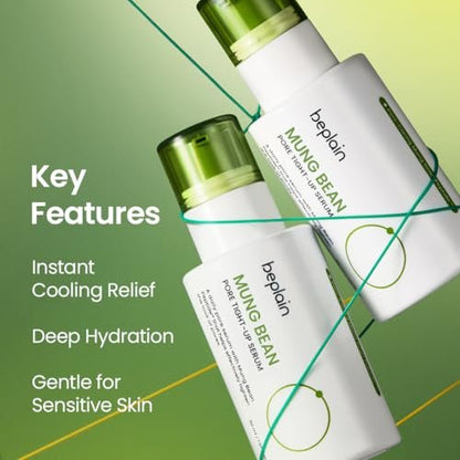 beplain Mung Bean Peptide Soothing Serum – Niacinamide & Redness Relief for All Skin Types (1.69 fl oz/50ml) Avelisse