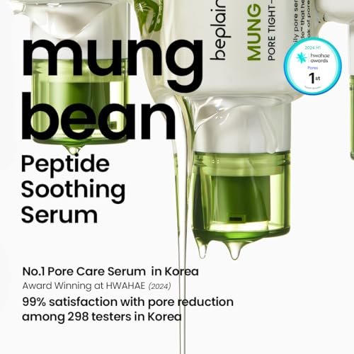 beplain Mung Bean Peptide Soothing Serum – Niacinamide & Redness Relief for All Skin Types (1.69 fl oz/50ml) Avelisse