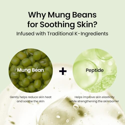 beplain Mung Bean Peptide Soothing Serum – Niacinamide & Redness Relief for All Skin Types (1.69 fl oz/50ml) Avelisse