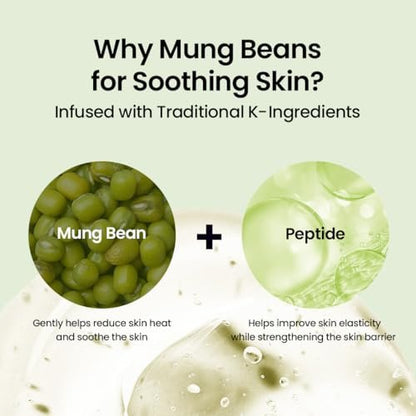 beplain Mung Bean Peptide Soothing Serum – Niacinamide & Redness Relief for All Skin Types (1.69 fl oz/50ml) Avelisse