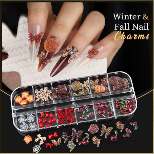 Teentior Nail Charms & Nail Stickers with Gems Kit – 8 Boxes of Gold Rhinestones, Pearls & 3D Nail Art Decorations for Women - görsel 14