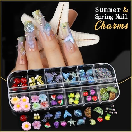 Teentior Nail Charms & Nail Stickers with Gems Kit – 8 Boxes of Gold Rhinestones, Pearls & 3D Nail Art Decorations for Women - görsel 6