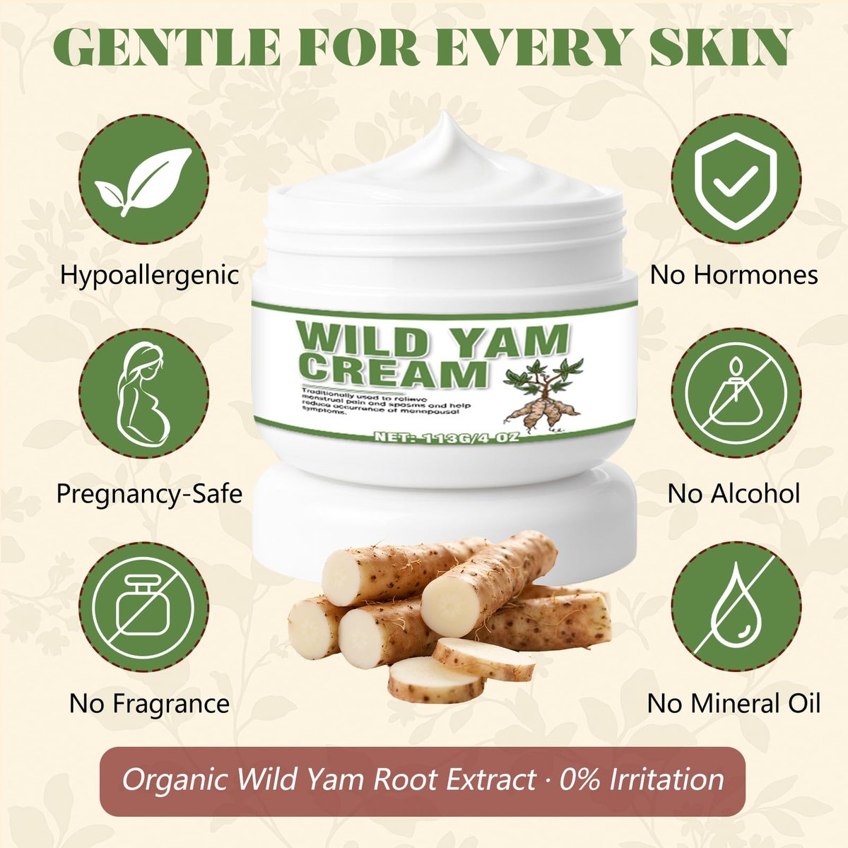 Paistely Wild Yam Cream for Hormone Balance – Natural Progesterone Cream for Women, Supports Menopause Comfort & Fertility, 4 oz Avelisse