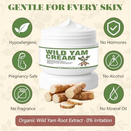 Paistely Wild Yam Cream for Hormone Balance – Natural Progesterone Cream for Women, Supports Menopause Comfort & Fertility, 4 oz Avelisse