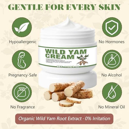 Paistely Wild Yam Cream for Hormone Balance – Natural Progesterone Cream for Women, Supports Menopause Comfort & Fertility, 4 oz Avelisse