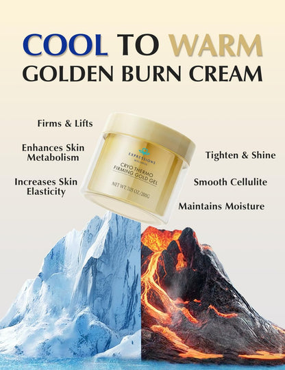 EXPRESSIONS WELLNESS Skin Tightening Cellulite Cream - Golden Sweat Hot Cream for Firming & Toning | B Flat Gel for Belly, Thigh, Butt & Arms | 200g Avelisse