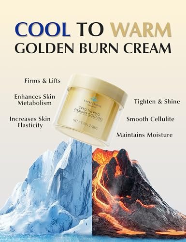 EXPRESSIONS WELLNESS Skin Tightening Cellulite Cream - Golden Sweat Hot Cream for Firming & Toning | B Flat Gel for Belly, Thigh, Butt & Arms | 200g Avelisse