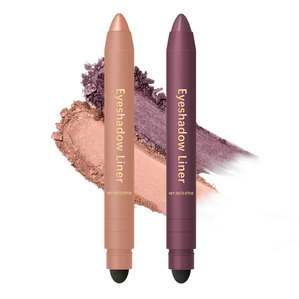 Eaton Kang 2PCS Shadow Liner 2-in-1 Eyeliner Eyeshadow - Champagne + Purple - görsel 1