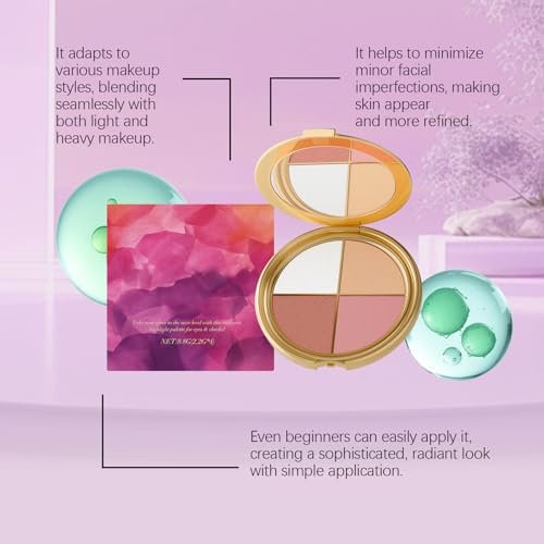 VOGUZY Eye & Cheek Palette - 4-in-1 Eyeshadow, Blush & Highlighter Makeup Kit for Women - görsel 7