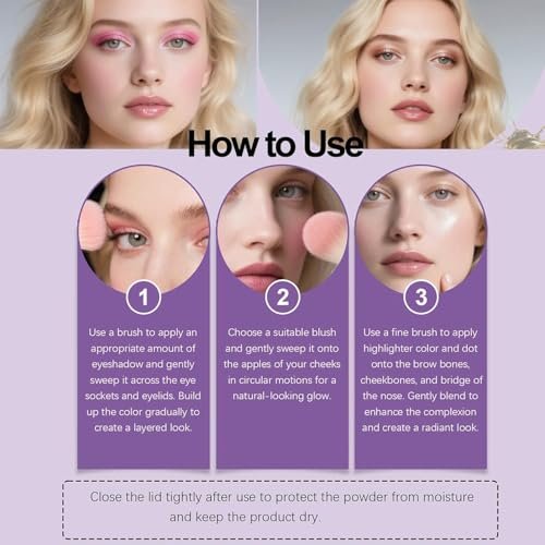 VOGUZY Eye & Cheek Palette - 4-in-1 Eyeshadow, Blush & Highlighter Makeup Kit for Women - görsel 11