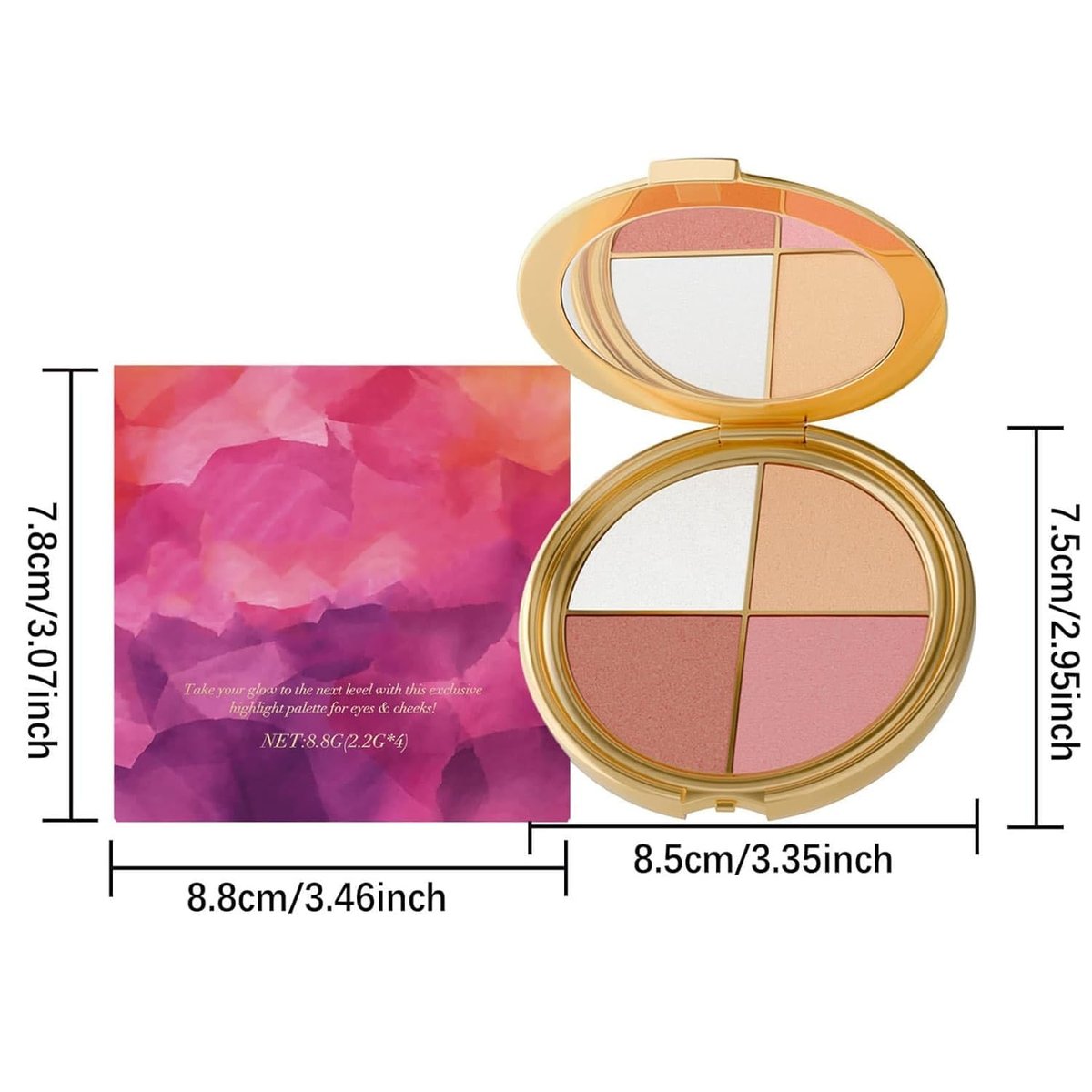 VOGUZY Eye & Cheek Palette - 4-in-1 Eyeshadow, Blush & Highlighter Makeup Kit for Women - görsel 14