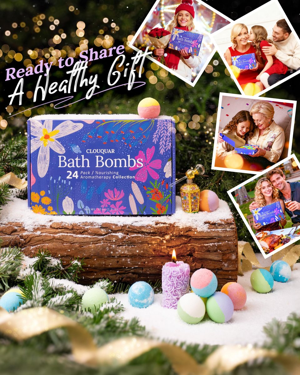 Hemp Oil Bath Bombs Women Gift Set, 24 Pack Natural Bubble Bath Spa Kit with Pure Essential Oils, Refreshing & Relaxing Bath Gift for Birthday, Mother’s Day & Valentine’s Day Avelisse